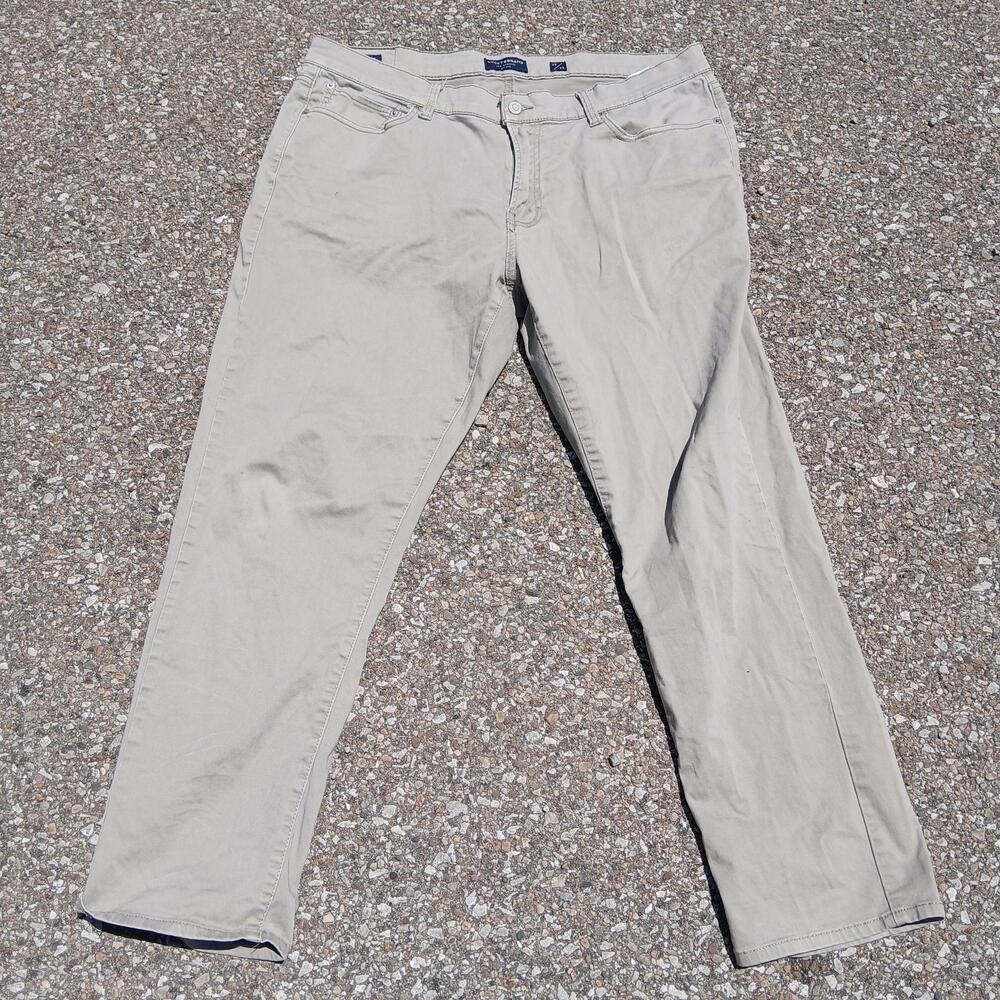 Lucky Brand 410 Athletic Slim Jeans Mens 38x30 Beige Tapered Denim Pants Casual